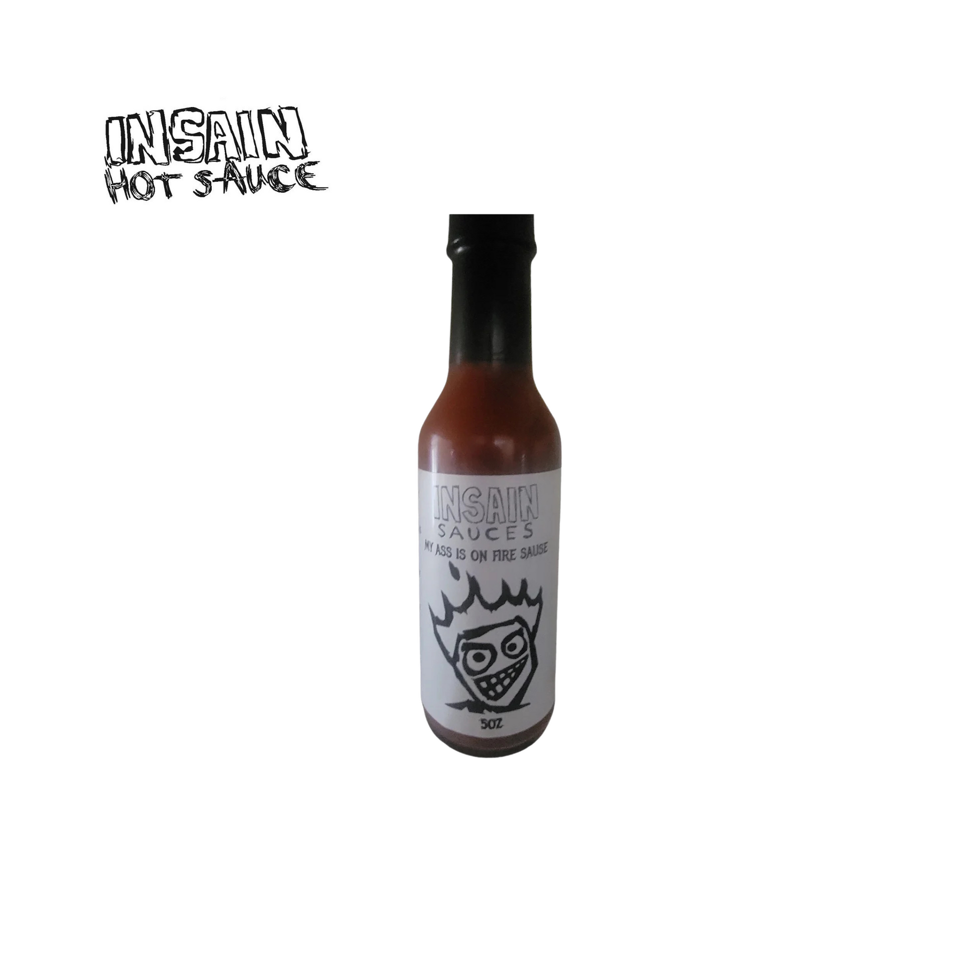 My Ass On Fire Hot Sauce bottle - extreme heat challenge spicy sauce