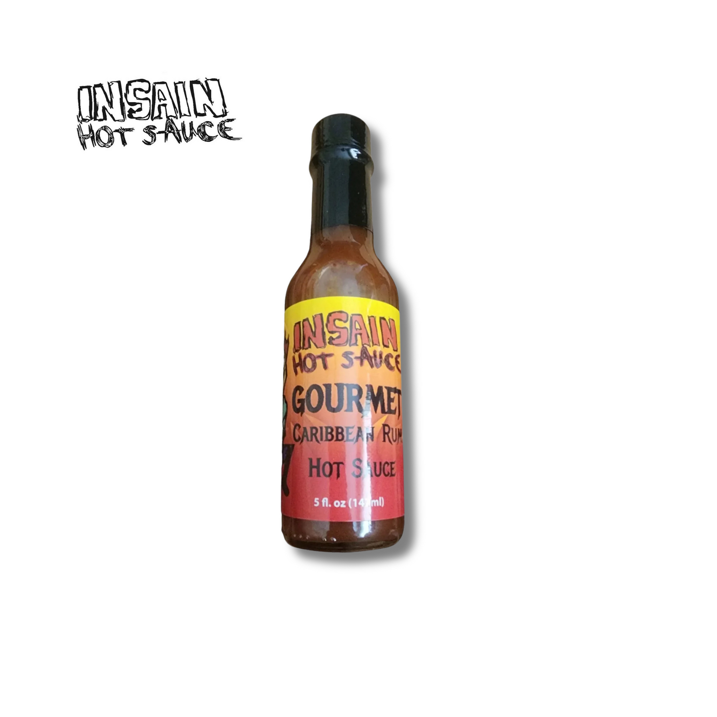 Gourmet Caribbean Rum Sauce bottle - tropical heat and island spices premium