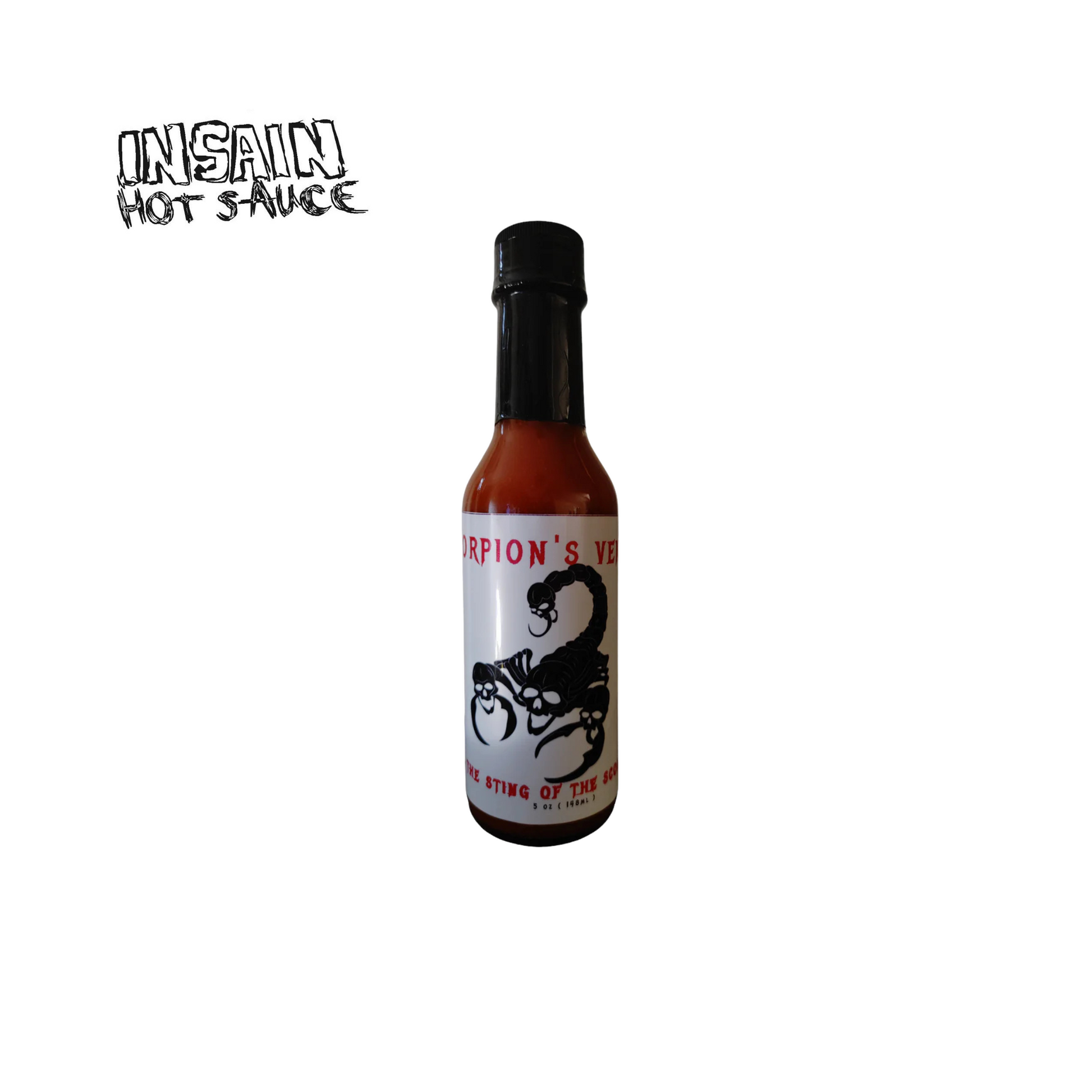 Scorpion's Venom Hot Sauce bottle - intense sting and smoky heat extreme fire