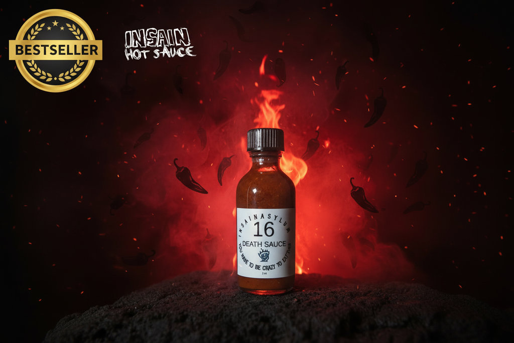 Insain Hot Sauce Insainasylum 16 Death Sauce 2 oz 16 million Scoville extreme hot sauce