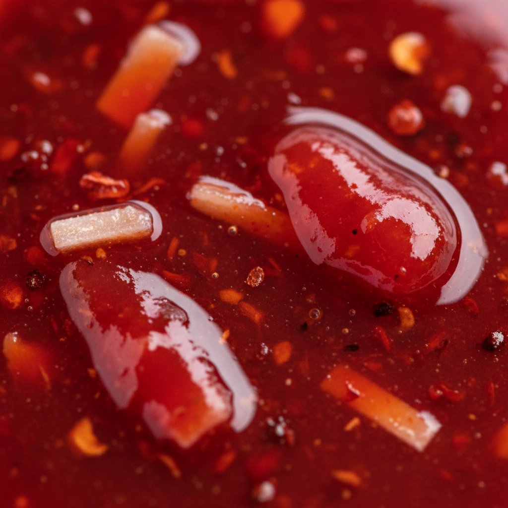 Close-up of Coconut Ghost hot sauce texture