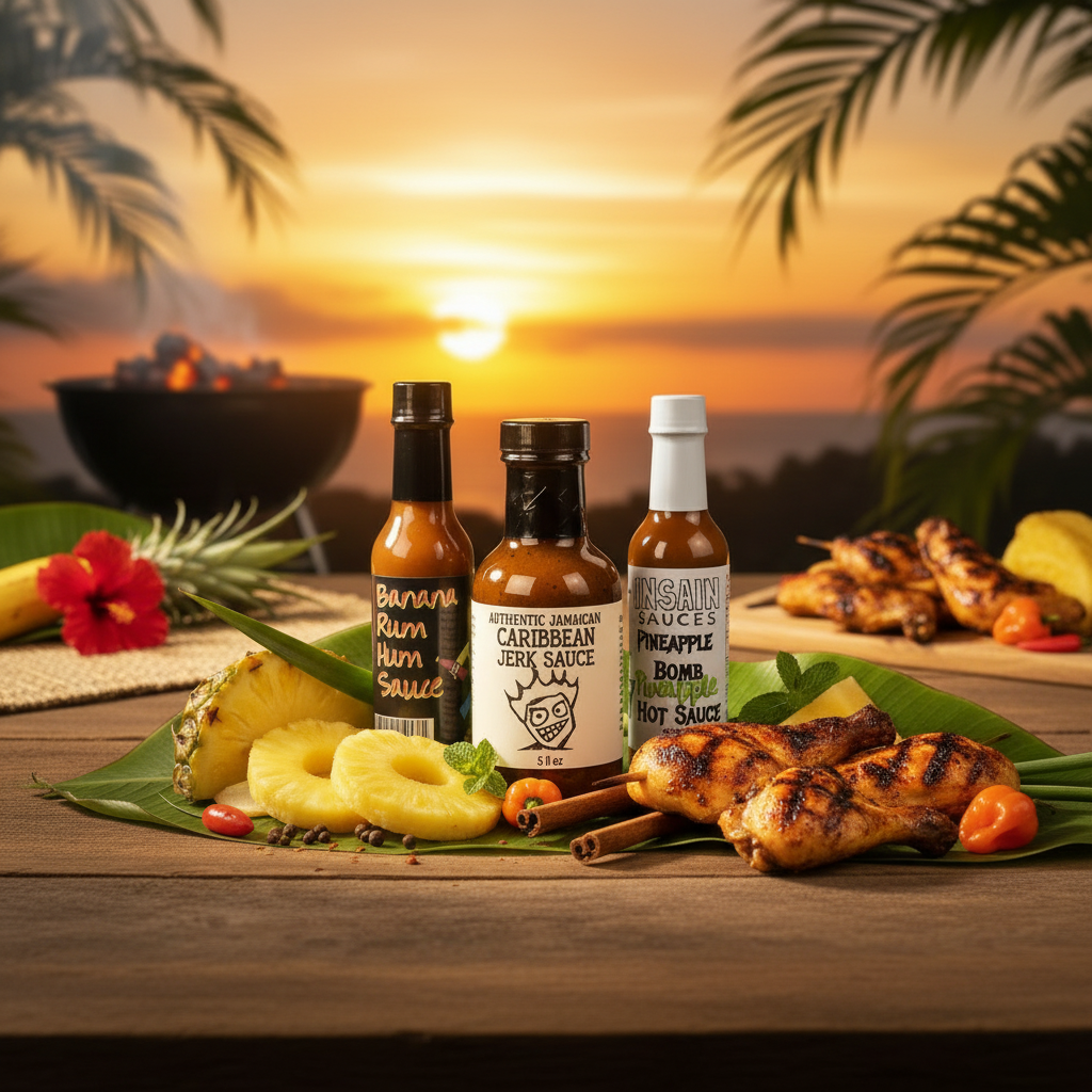 Caribbean Hot Sauce Gift Set - Caribbean Heat Trio 3-Bottle Bundle