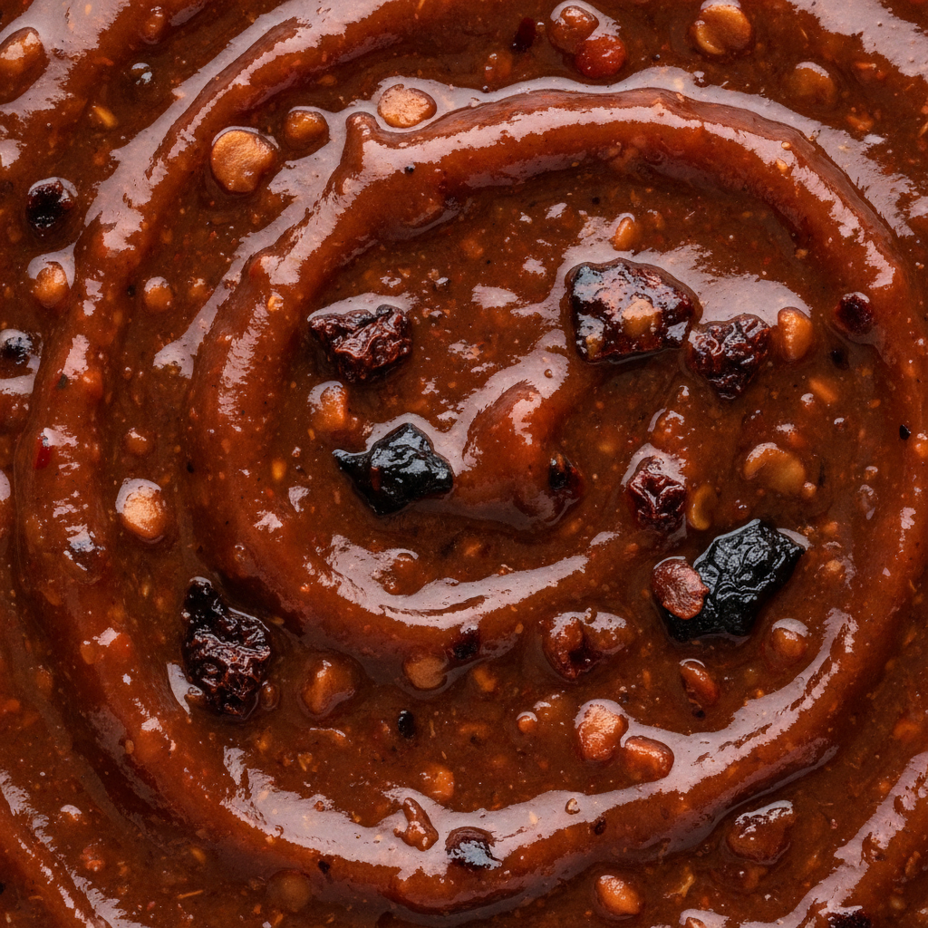 Close-up of Smokey Chipotle Dragon hot sauce texture