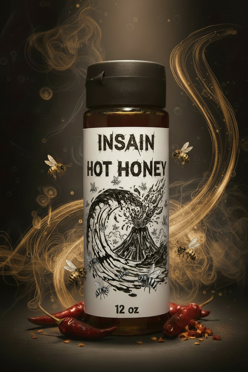 Insain Hot Honey - Yellow Bees Outside, B&W Label