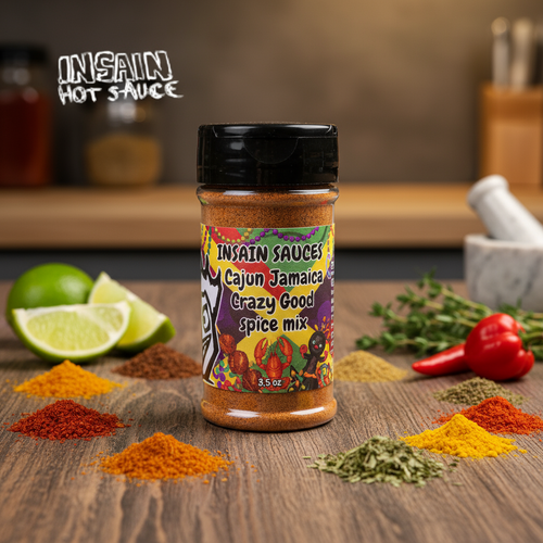 Insain Hot Sauce Cajun Jamaican Spice Blend 3.5 oz fusion spice mix