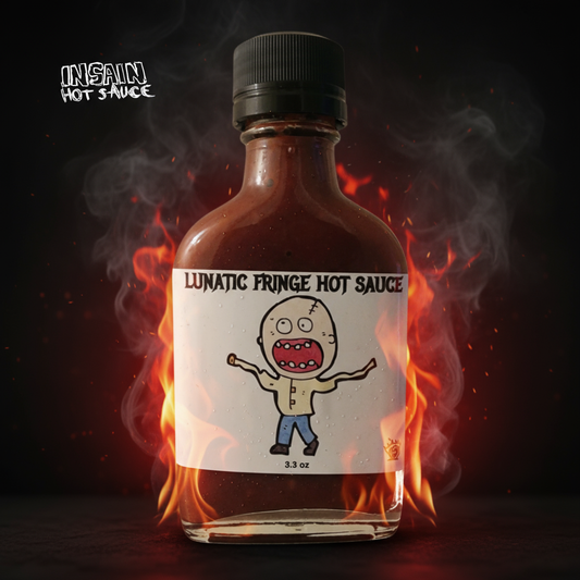 Lunatic Fringe with Insain Hot Sauce branding